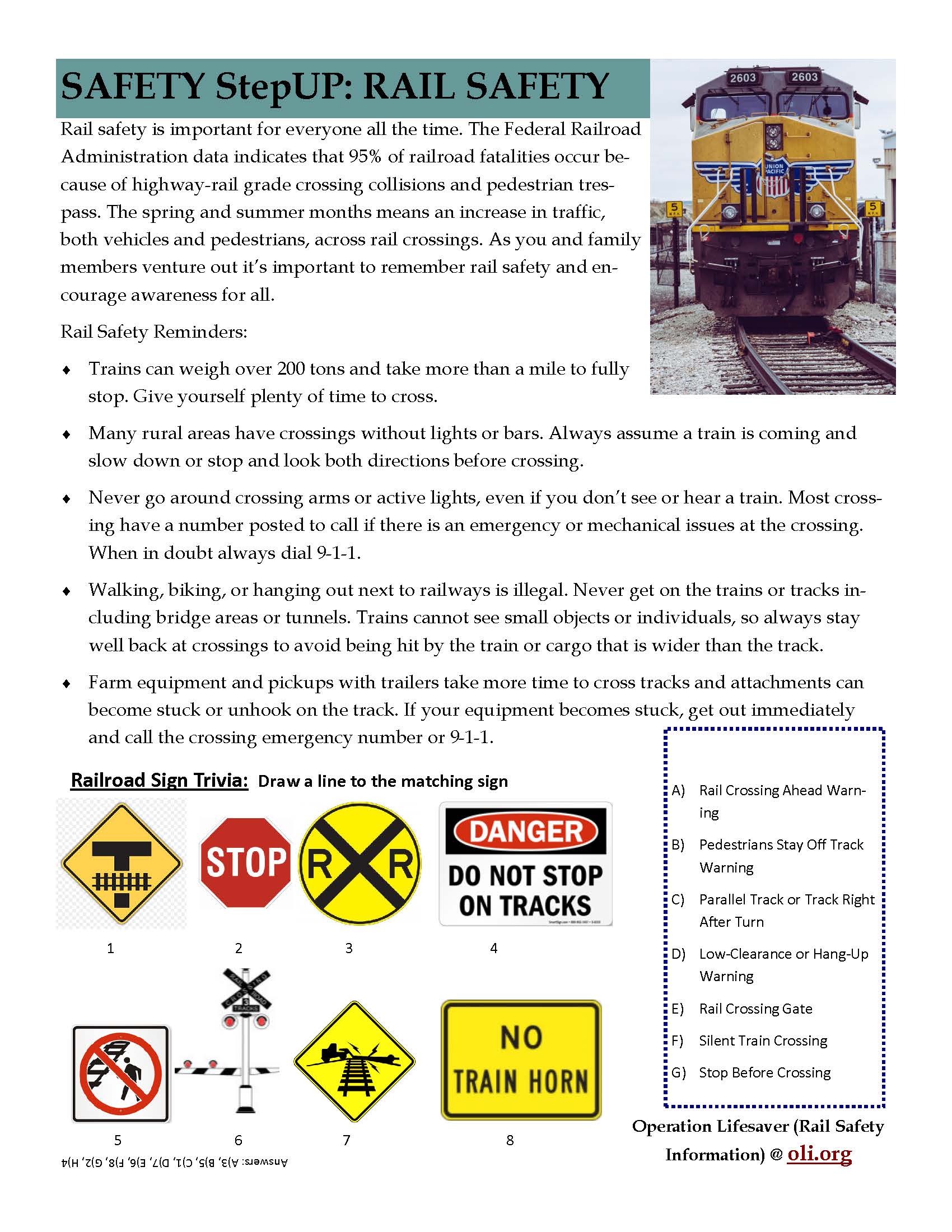 Safety StepUP-Rail Safety – Lincoln County Extension